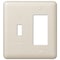 Amerelle Amerelle Devon Light Almond 2 gang Stamped Steel Decorator/Toggle Wall Plate 1 pk 935TRAL - alternate 1